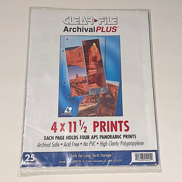 23 Clear File Archival Plus 4x11-1/2 Print (Panoramic) Pages - Picture 1 of 2